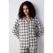 Pamuklu Alia Gri Gömlek Pantolon Pijama Takımı