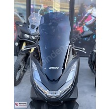 Honda Pcx 125 ,150 Ön Siperlik Camı Koyu Füme 75cm Uzun Tur Camı Montaj Aparatlı 2021-24_Arasmoto