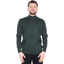 Cengiz Inler Yarım Balıkçı Yaka Karo Desen Yünlü Erkek Triko Kazak