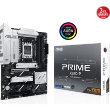 Asus Prıme X870-P Amd X870 Am5 Ddr5 8000 HDMI 2xusb4 4x M2 Usb3.2 Aura Rgb 2.5gbit Lan Atx 14+2+1(80A) Güç Aşaması, Çift Usb4, Pcıe Slot Q-Release