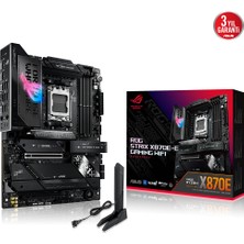 Asus Rog Strıx X870E-E Gamıng Wıfı Amd X870 Am5 Ddr5 8000 HDMI 2xusb4 5x M2 Usb3.2 Wifi 7 + Bt Aura Rgb 5gbit Lan Atx 18+2+2 Güç Aşamaları, Çift Usb4, USB 20G Pd 3.0 ile 30W A Kadar USB Çıkışı