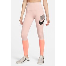 Nike One High Waisted Training Leggings Yüksek Belli Toparlayıcı 2cepli Tayt Pembe
