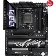 Asus Rog Crosshaır X870E Hero Amd X870E Am5 Ddr5 8400 HDMI 2xusb4 5x M2 Usb3.2 Wifi 7 + Bt Aura Rgb 2.5gbit + Gbit Lan Atx 18+2+2 Güç Aşamaları, Çift Usb4, 5xm.2 Slot, Wi-Fi 7, Aı Overclocking