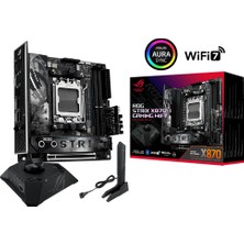 Asus Rog Strıx X870-I Gamıng Wıfı Amd X870 Am5 Ddr5 8400 HDMI 2xusb4 2x M2 Usb3.2 Wifi 7 + Bt Aura Rgb 2.5gbit Lan Mini Itx 10+2+1 Güç Aşamaları, Çift Usb4, Rog Strix Hıve Iı