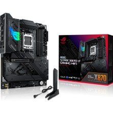 Asus Rog Strıx X870-F Gamıng Wıfı Amd X870 Am5 Ddr5 8000 Dp HDMI 2xusb4 4x M2 Usb3.2 Wifi 7 + Bt Aura Rgb 5gbit Lan Atx Anakart