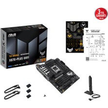 Asus Tuf Gamıng X870-PLUS Wıfı Amd X870 Am5 Ddr5 8000 HDMI 2xusb4 4x M2 Usb3.2 Wifi 7 + Bt Aura Rgb 2.5gbit Lan Atx 16+2+1(80A) Güç Aşamaları, Çift Usb4, 4 x M.2 Slots