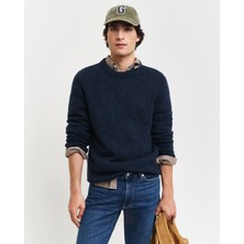 Gant Erkek Lacivert Regular Fit Bisiklet Yaka Logolu Kazak 8040200.433