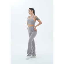 George Phoenix Aero Motion - Gri Yüksek Bel Push-Up Toparlayıcı İspanyol Paça Tayt