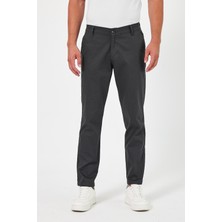 TheSeason Erkek Antrasit Gabardin Pamuklu Keten Slim Fit Yan Cep Esnek Chino Pantolon