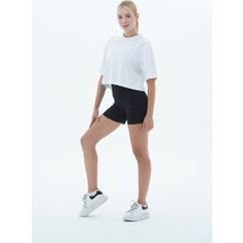 George Phoenix Pure Comfort - Beyaz Rahat Kesim %100 Pamuklu Basic Crop Tişört