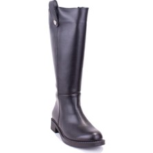 Dagoster DZA07-1062765 Siyah Günlük Streçli Düz Topuk Kadın Çizme