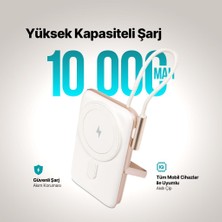 Ttec Recharger Pro M LCD 10000 mAh Magsafe Uyumlu Pd 20W USB-C Dahili Kablolu Stantlı Taşınabilir Şarj Cihazı