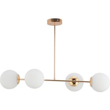 Istanbul Avize Vina 4'lü Gold Beyaz Glop Camlı Avize