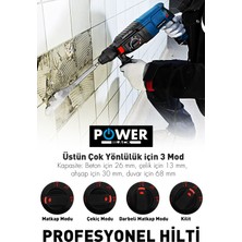 Power Black Çelik Şanzıman Kırıcı Delici Darbeli Matkap 2-28MM Matkap Hilti