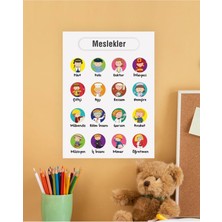 Meslekler Çocuk Türkçe Eğitim Tekli Pvc Poster 30X42 cm