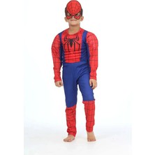 Sedirli Spiderman Kostümü Kaslı Çocuk Örümcek Adam Kaslı Kostümü Maskeli Parti Kıyafeti