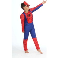 Sedirli Spiderman Kostümü Kaslı Çocuk Örümcek Adam Kaslı Kostümü Maskeli Parti Kıyafeti