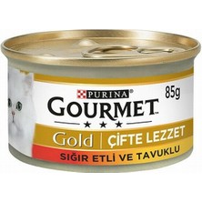 Gourmet Gold Çifte Lezzet Sığır Etli Tavuklu Yetişkin Kedi Konservesi 85 gr - Petshopundan