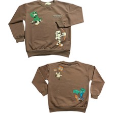 Patriko Tekstil Minecraft Karakterli  Erkek Çocuk Kişlik Sweatshirt Alt Üst Eşofman Takim