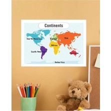 Continents-Kıtalar Ingilizce Çocuk Eğitim Tekli Pvc Poster 30X42 cm