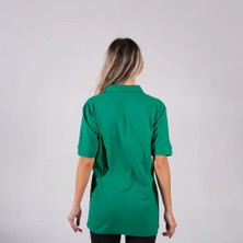 BafacoTekstil Pamuklu Yeşil Polo Yaka T-Shirt Erkek / Kadın