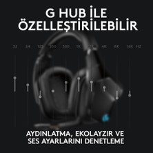 Logitech Logi G G935 Lıghtsync 7.1 Surround Ses Kablosuz Oyuncu Kulaklığı - Siyah