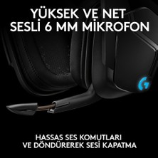 Logitech Logi G G935 Lıghtsync 7.1 Surround Ses Kablosuz Oyuncu Kulaklığı - Siyah