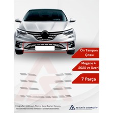 Renault Megane 4 Hb 5d/sd Ön Tampon Çıtası 7 Parça 2020 ve Üzeri Krom Paslanmaz Çelik