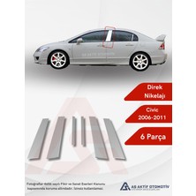 Honda Civic Sd Direk Nikelajı 6 Parça 2006-2011 Krom Paslanmaz Çelik