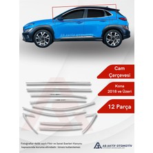 Hyundai Kona Suv Cam Çerçevesi 12 Parça 2018 ve Üzeri Krom Paslanmaz Çelik