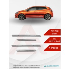 Renault Clio 5 Hb 5d Yan Kapı Çıtası 4 Parça 2019 ve Üzeri Krom Paslanmaz Çelik