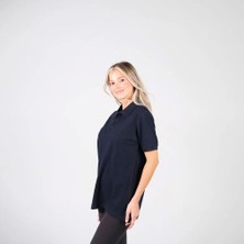 BafacoTekstil Pamuklu Lacivert Polo Yaka T-Shirt Erkek / Kadın