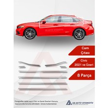 Honda Civic Sd Cam Çıtası 8 Parça 2021 ve Üzeri Krom Paslanmaz Çelik