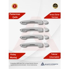 Renault Megane 2 Hb 5d/sd/sw Kapı Kolu 4 Parça 2004-2010 Krom Paslanmaz Çelik