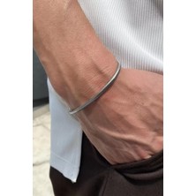 Efna Store Gümüş Renk Zincir Çelik Erkek Bileklik (Unisex)