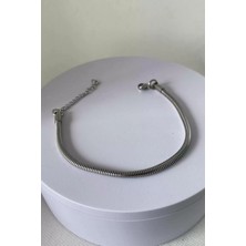 Efna Store Gümüş Renk Zincir Çelik Erkek Bileklik (Unisex)