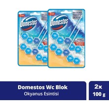 Domestos Wc Blok 5'li Güç Tuvalet Bloğu Okyanus Ferahlığı Maksimum Hijyen 100 gr x 2 Adet