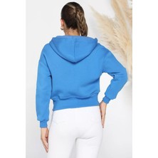 Uğur Butik Kapşonlu Fermuarlı Crop Sweat Hırka