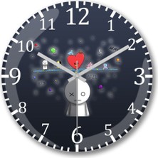 Mediterian Modern turuncu büyük duvar saati, cam kaplama, şık tasarım, hızlı kargo, 30x30 cm