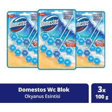 Domestos Wc Blok 5'li Güç Tuvalet Bloğu Okyanus Ferahlığı Maksimum Hijyen 100 gr x 3 Adet