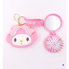 My Melody Kuromi  Silikon Cüzdan Aynalı Tarak Hediye