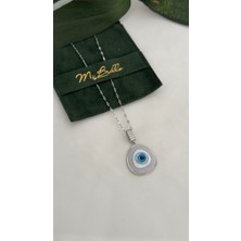 Mi Brillo Accessories Çelik Gümüş Renk Nazar Göz Kolye