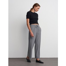 Dilvin 71556 Büzgü Bağlı Pantolon-Koyu Gri