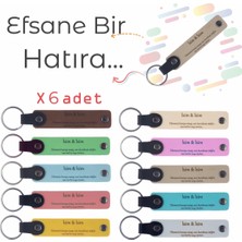 Miaju Kurumsal Açılış Kutlaması Için Isme Özel Deri Anahtarlık, 6' Lı Set, Unutulmaz ve Değerli Hatıra