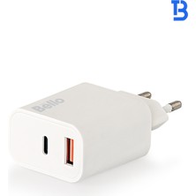 Bello 38W Type-C USB Şarj Cihaz BL-3500 Modeli Qc-Pd Teknolojisi Skillshipset Güvenli Hızlı Şarj