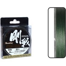 Gosen W8 Casting 0.187 mm 150M Yeşil Pe 8 Örgü Spin Ip Misina 11.4kg Çeker