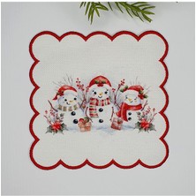 Deco Mutlu Kardan Bebekler Desenli Dijital Baskılı Nakışlı Kokteyl Peçetesi