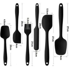 Afili Home 6 Parça Yanmaz Yapışmaz Silikon Kaşık- Spatula Seti, Silikon Pişirme Set, Silikon Spatula Seti