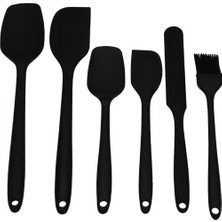 Afili Home 6 Parça Yanmaz Yapışmaz Silikon Kaşık- Spatula Seti, Silikon Pişirme Set, Silikon Spatula Seti