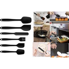 Afili Home 6 Parça Yanmaz Yapışmaz Silikon Kaşık- Spatula Seti, Silikon Pişirme Set, Silikon Spatula Seti